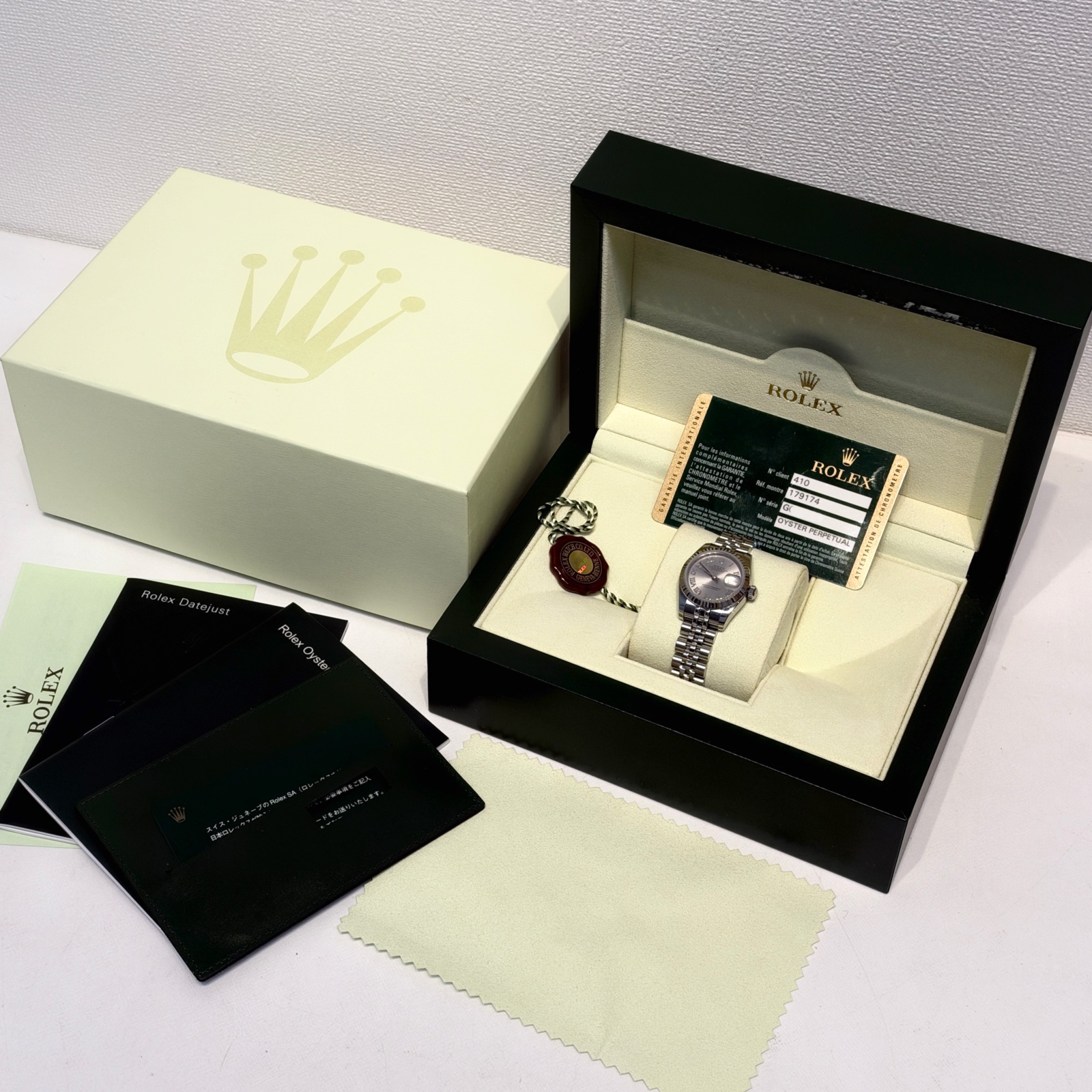 rolex datejust 179174 with box and paper